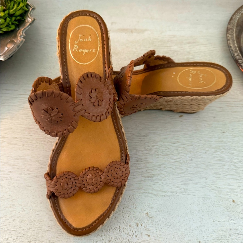 Jack Rogers Wedges 8.5 Tan